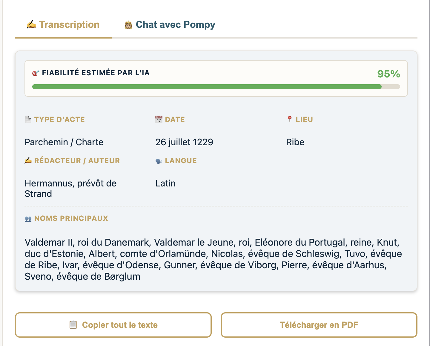 Interface de La Pompadour